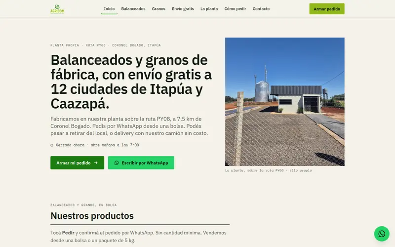 Sitio de AGRICOM Silos