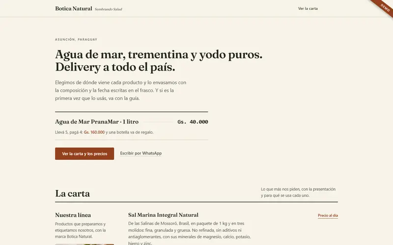 Demo de Botica Natural