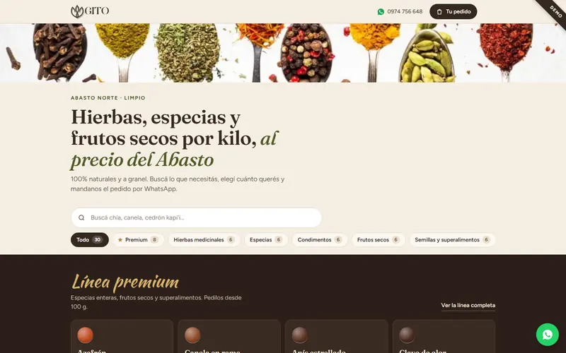 Demo de GITO Aromas y Sabores