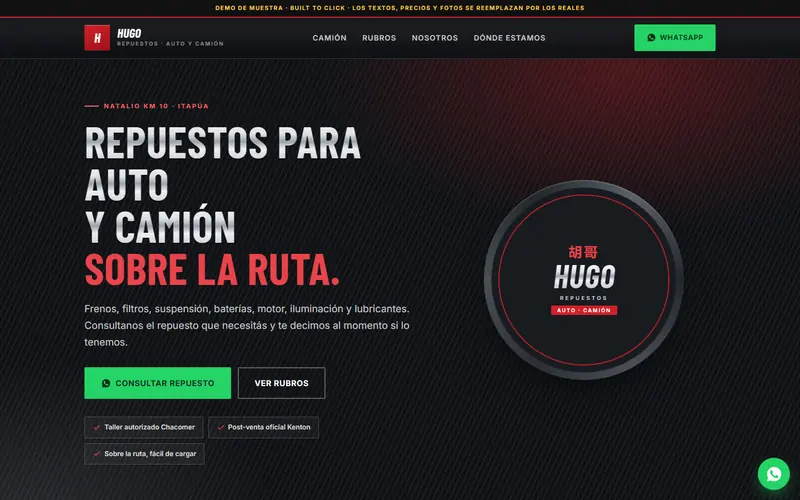 Demo de HUGO Repuestos
