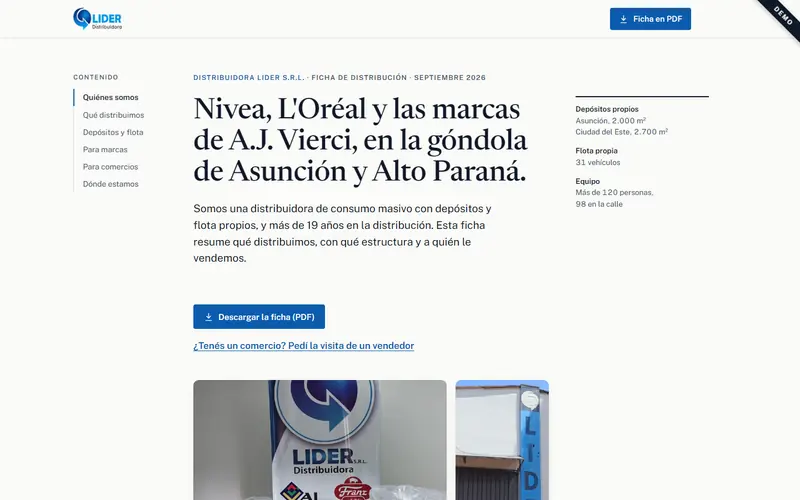 Demo de Distribuidora Lider