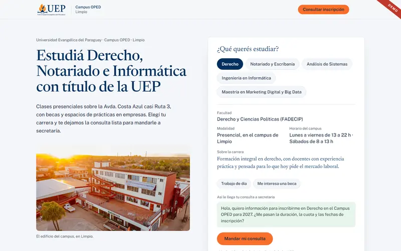 Sitio de UEP Campus OPED