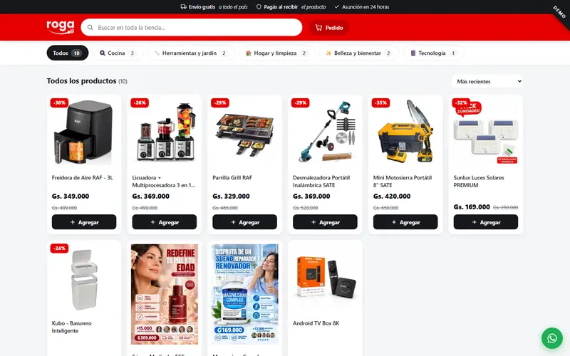 Demo de Tienda ROGA